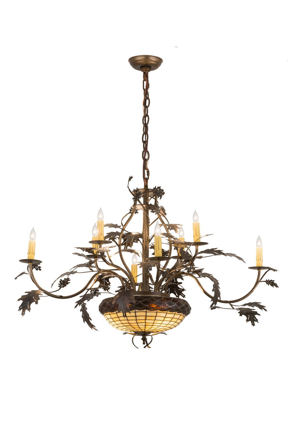 Meyda Tiffany - 126808 - 11 Light Chandelier - Greenbriar Oak - Dark Burnished Antique Copper