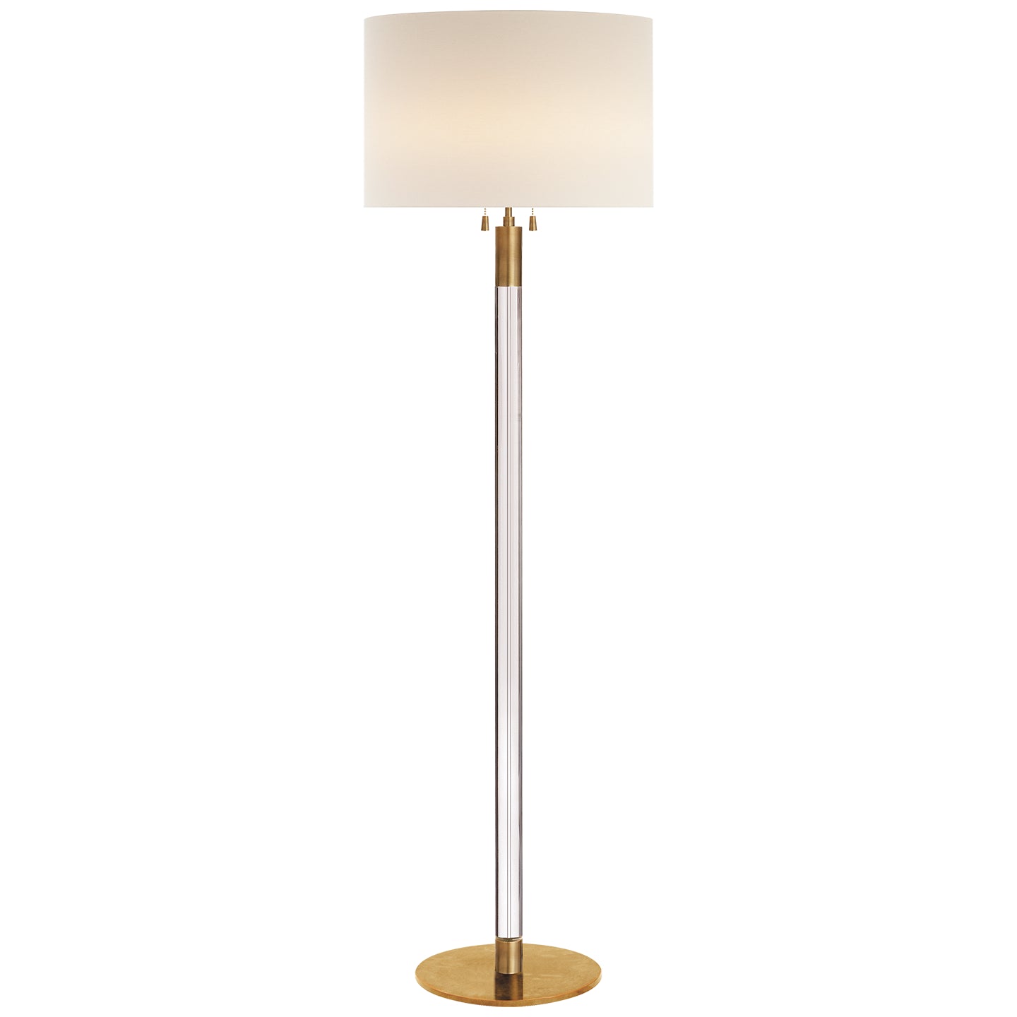 Visual Comfort Signature - ARN 1005HAB/CG-L - Two Light Floor Lamp - Riga - Hand-Rubbed Antique Brass with Crystal