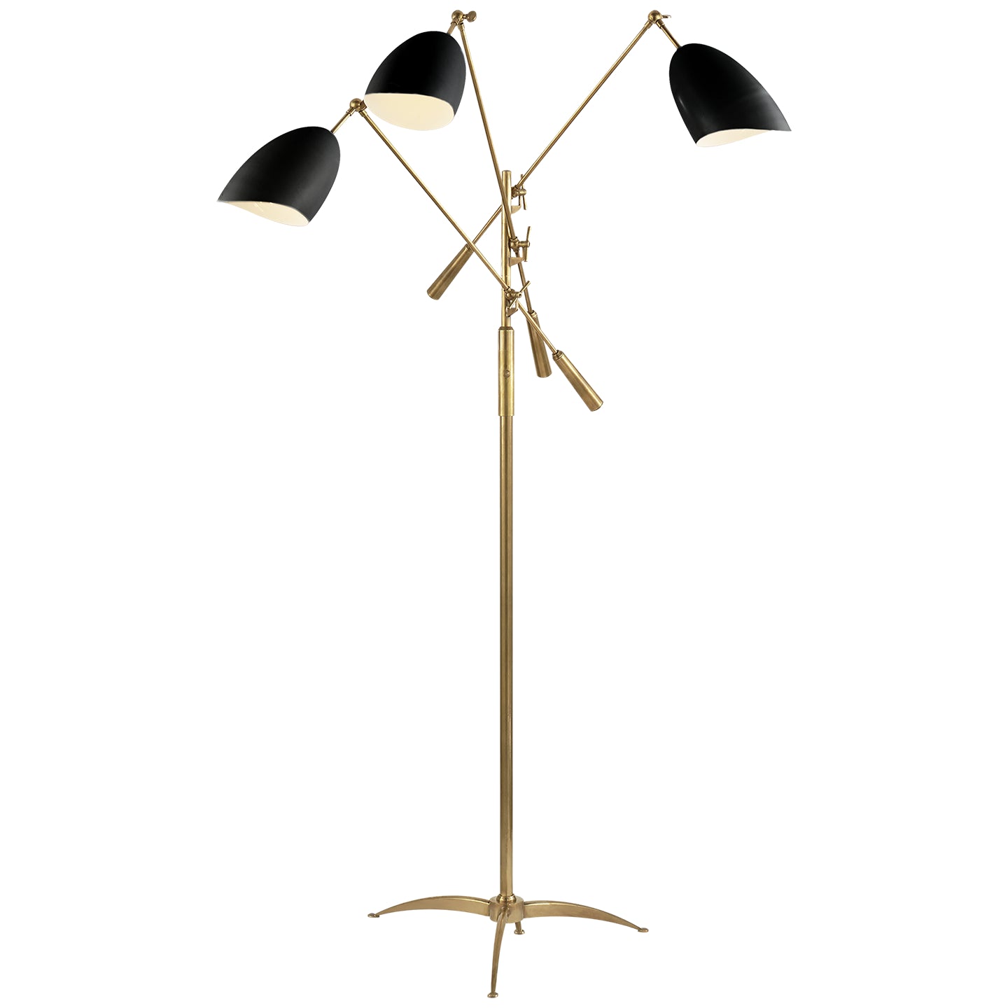 Visual Comfort Signature - ARN 1009HAB-BLK - Three Light Floor Lamp - Sommerard - Hand-Rubbed Antique Brass and Black