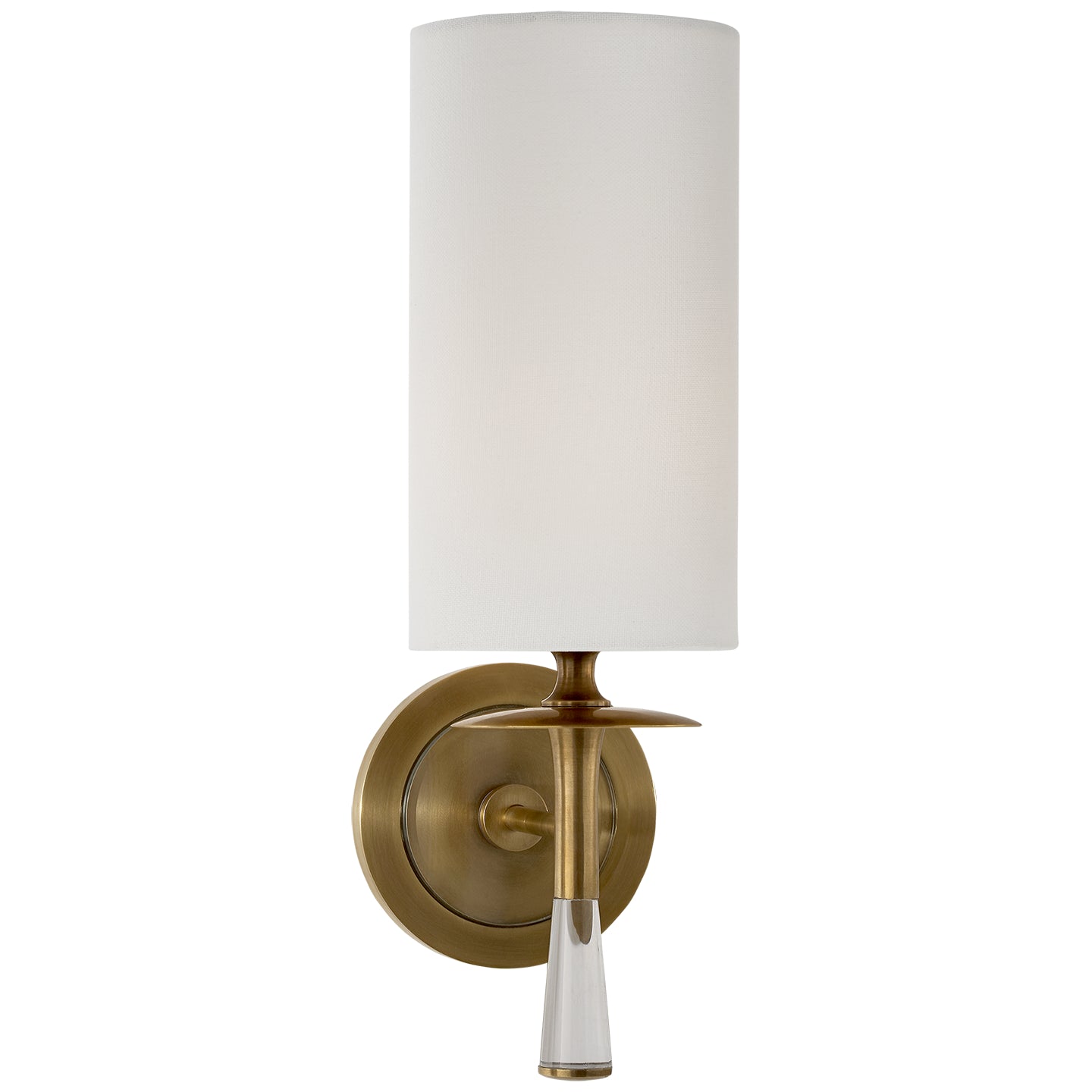 Visual Comfort Signature - ARN 2018HAB/CG-L - One Light Wall Sconce - Drunmore - Hand-Rubbed Antique Brass with Crystal