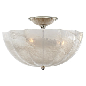 Visual Comfort Signature - ARN 4000PN-WG - Three Light Semi Flush Mount - Rosehill - Polished Nickel