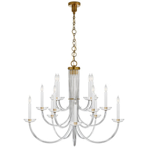 Visual Comfort Signature - ARN 5116HAB-CG - 15 Light Chandelier - Wharton - Hand-Rubbed Antique Brass