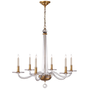 Visual Comfort Signature - CHC 1140AB - Six Light Chandelier - Bernardo - Antique Brass and Clear Glass