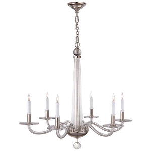 Visual Comfort Signature - CHC 1140PN - Six Light Chandelier - Bernardo - Polished Nickel and Clear Glass