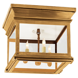 Visual Comfort Signature - CHO 4310AB-CG - Three Light Flush Mount - Club Square - Antique-Burnished Brass