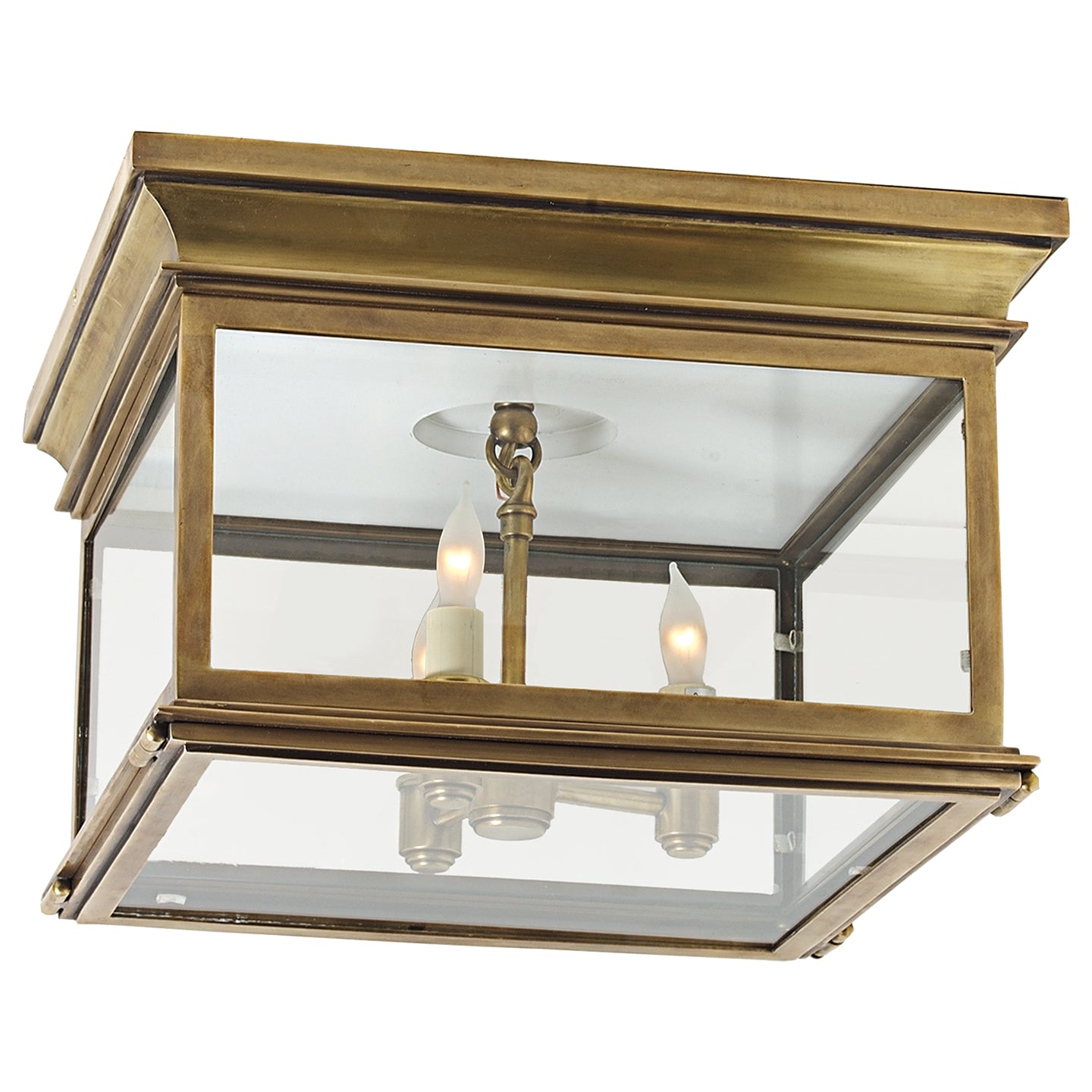 Visual Comfort Signature - CHO 4311AB-CG - Three Light Flush Mount - Club Square - Antique-Burnished Brass