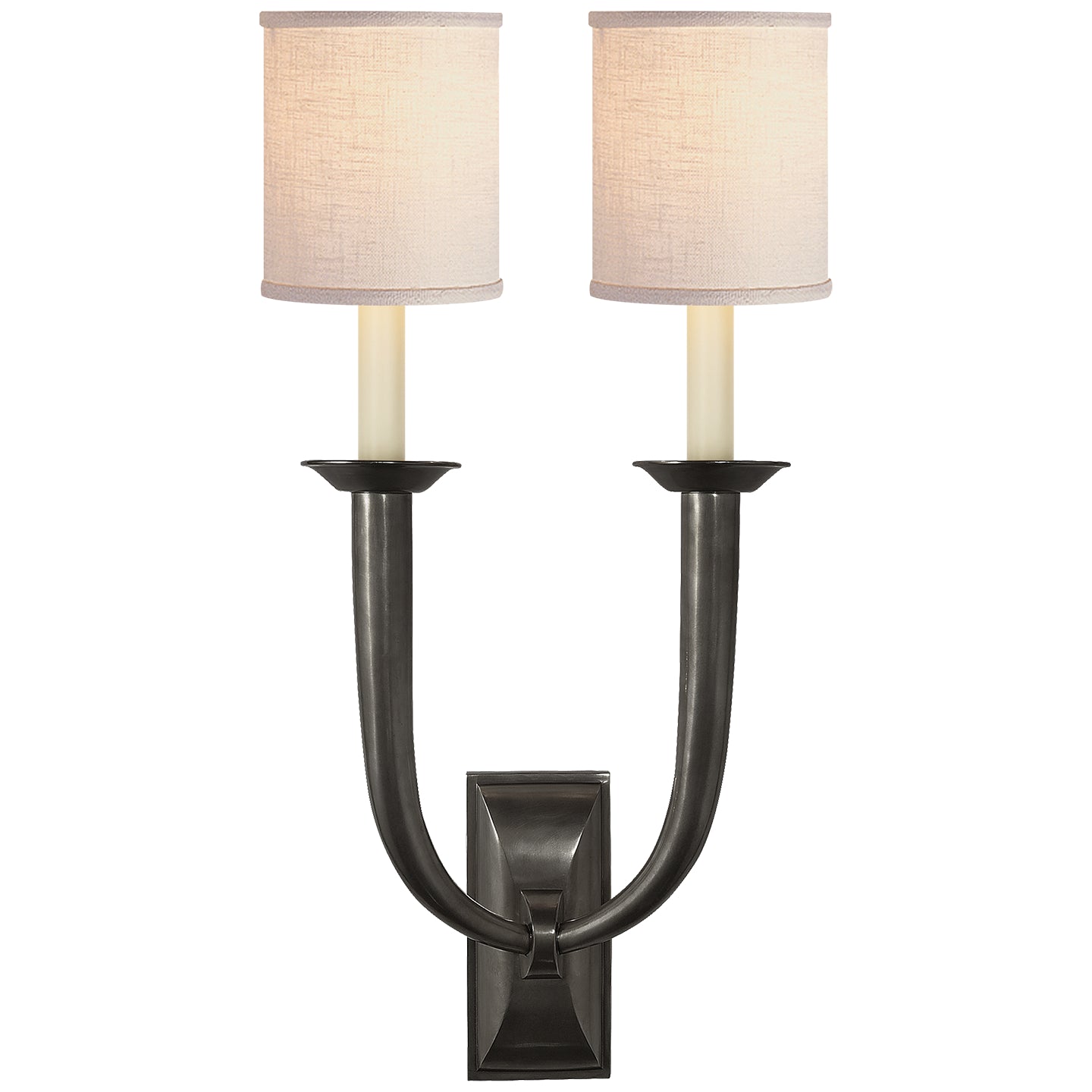 Visual Comfort Signature - S 2021BZ-L - Two Light Wall Sconce - French Deco Horn - Bronze