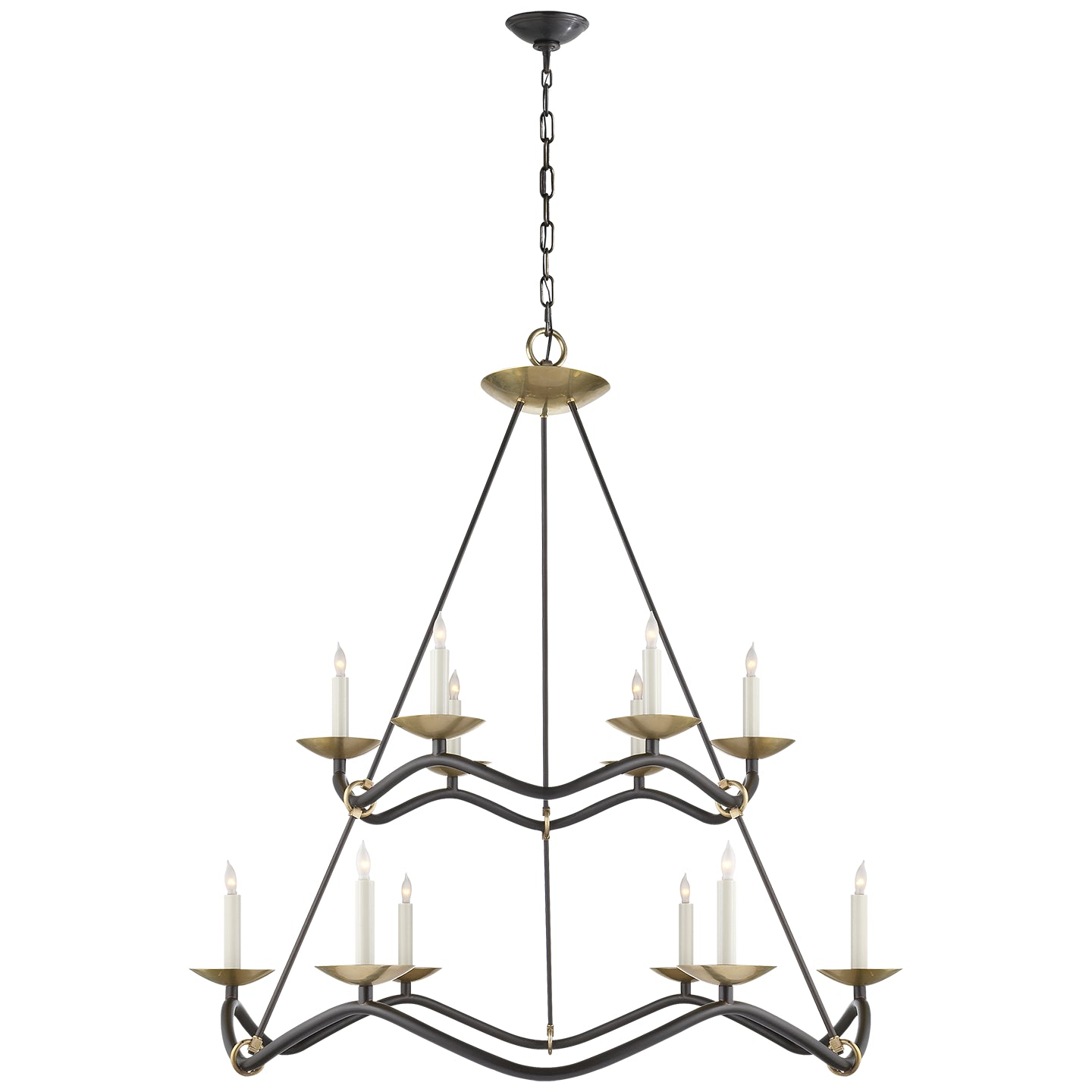 Visual Comfort Signature - S 5041AI - 12 Light Chandelier - Choros - Aged Iron