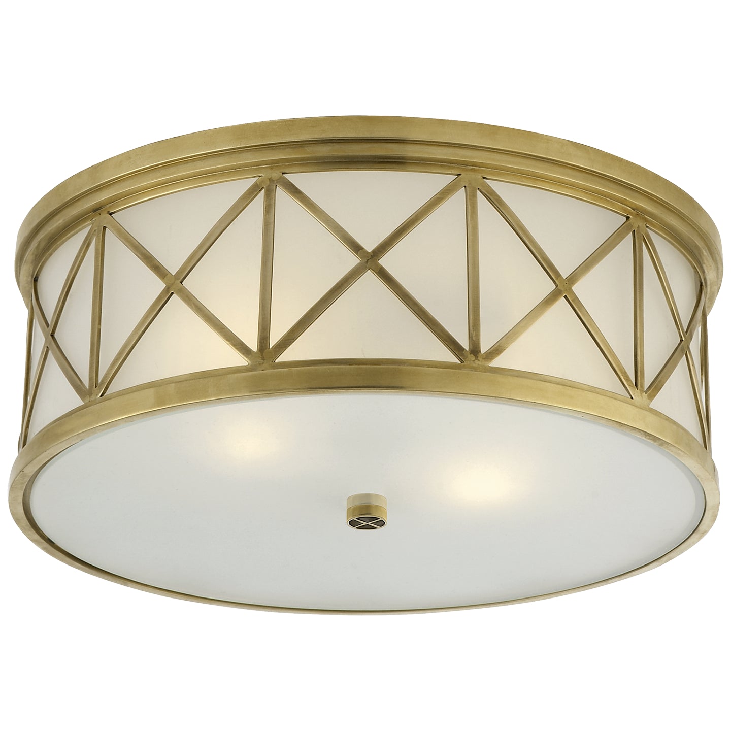 Visual Comfort Signature - SK 4011HAB-FG - Three Light Flush Mount - Montpelier - Hand-Rubbed Antique Brass