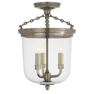 Visual Comfort Signature - TOB 4212AN - Three Light Semi-Flush Mount - Merchant - Antique Nickel