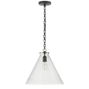 Visual Comfort Signature - TOB 5226BZ/G6-CG - One Light Pendant - Katie Conical - Bronze