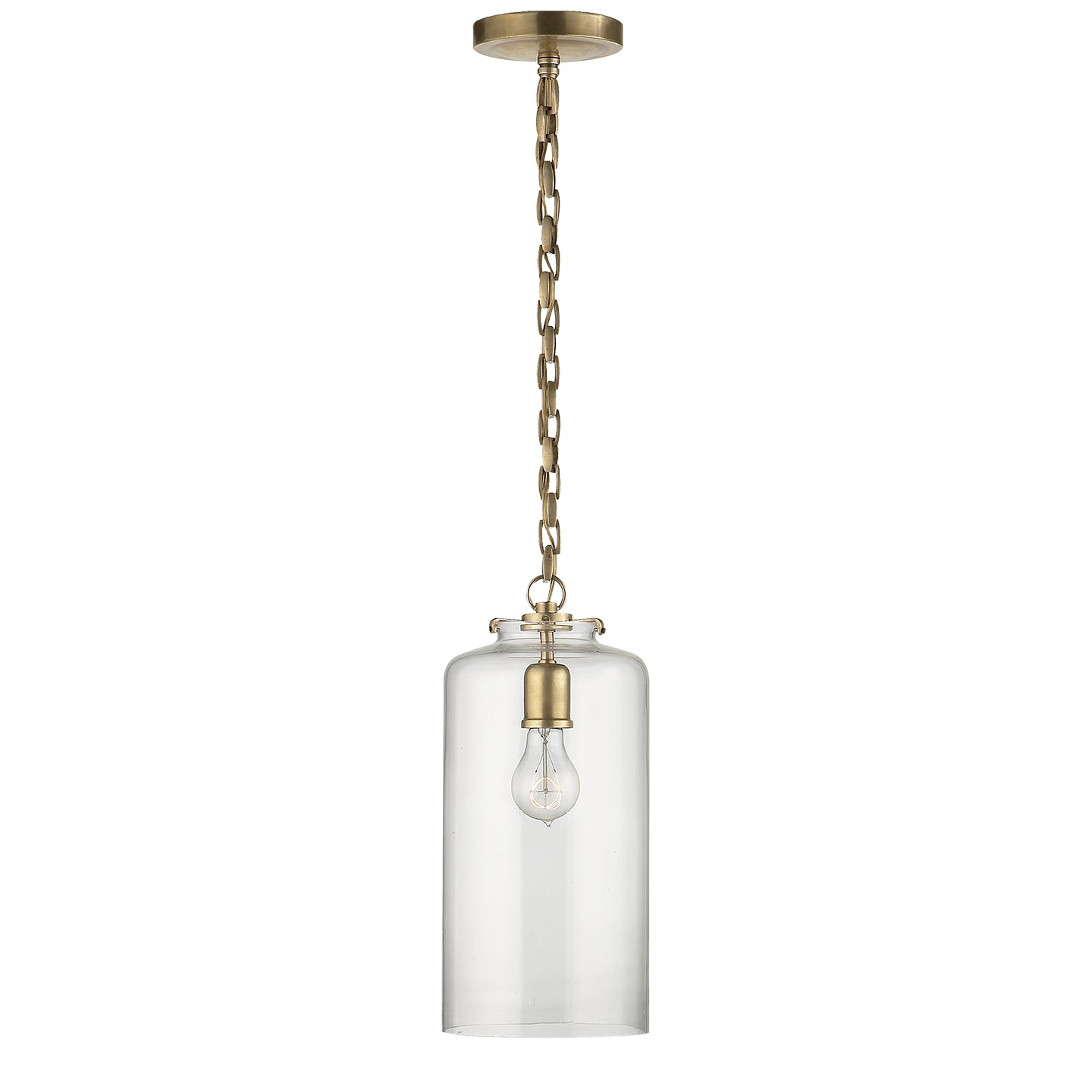 Visual Comfort Signature - TOB 5226HAB/G3-CG - One Light Pendant - Katie Cylider - Hand-Rubbed Antique Brass