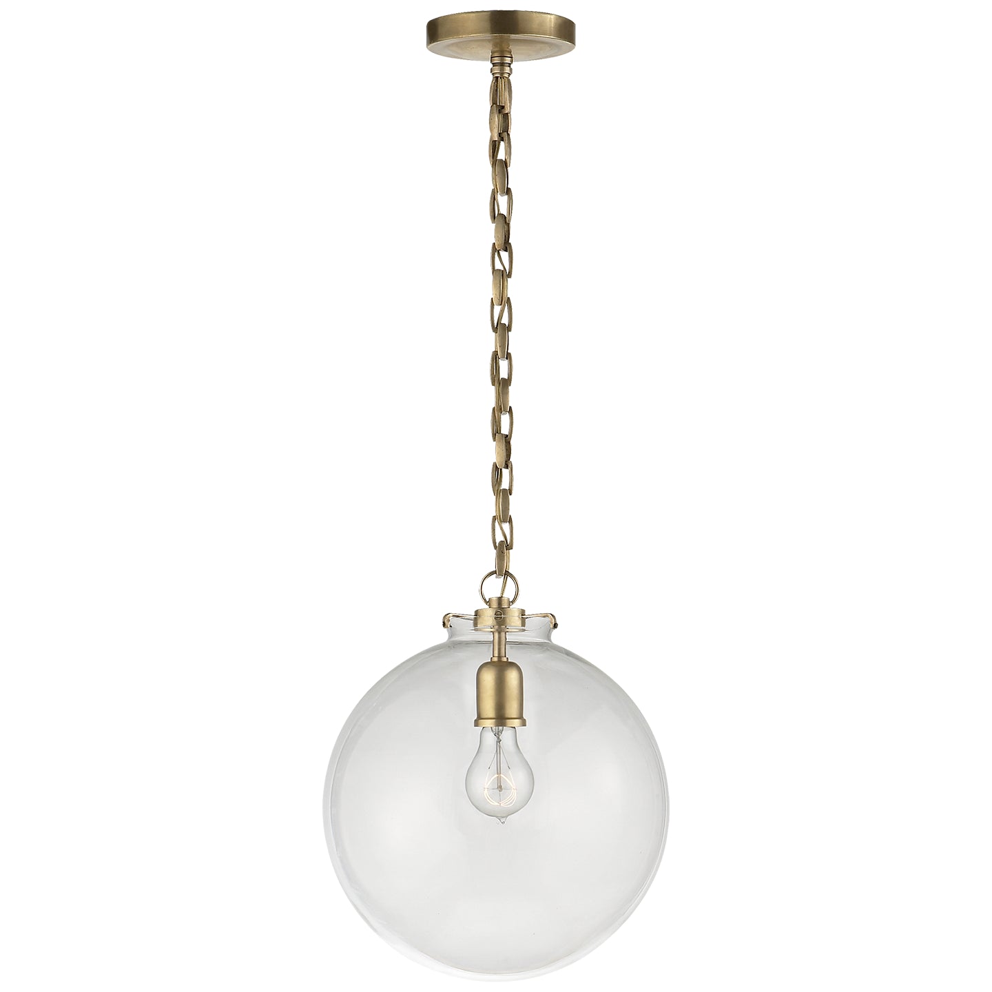 Visual Comfort Signature - TOB 5226HAB/G4-CG - One Light Pendant - Katie Globe - Hand-Rubbed Antique Brass