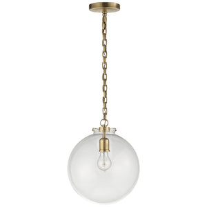 Visual Comfort Signature - TOB 5226HAB/G4-CG - One Light Pendant - Katie Globe - Hand-Rubbed Antique Brass