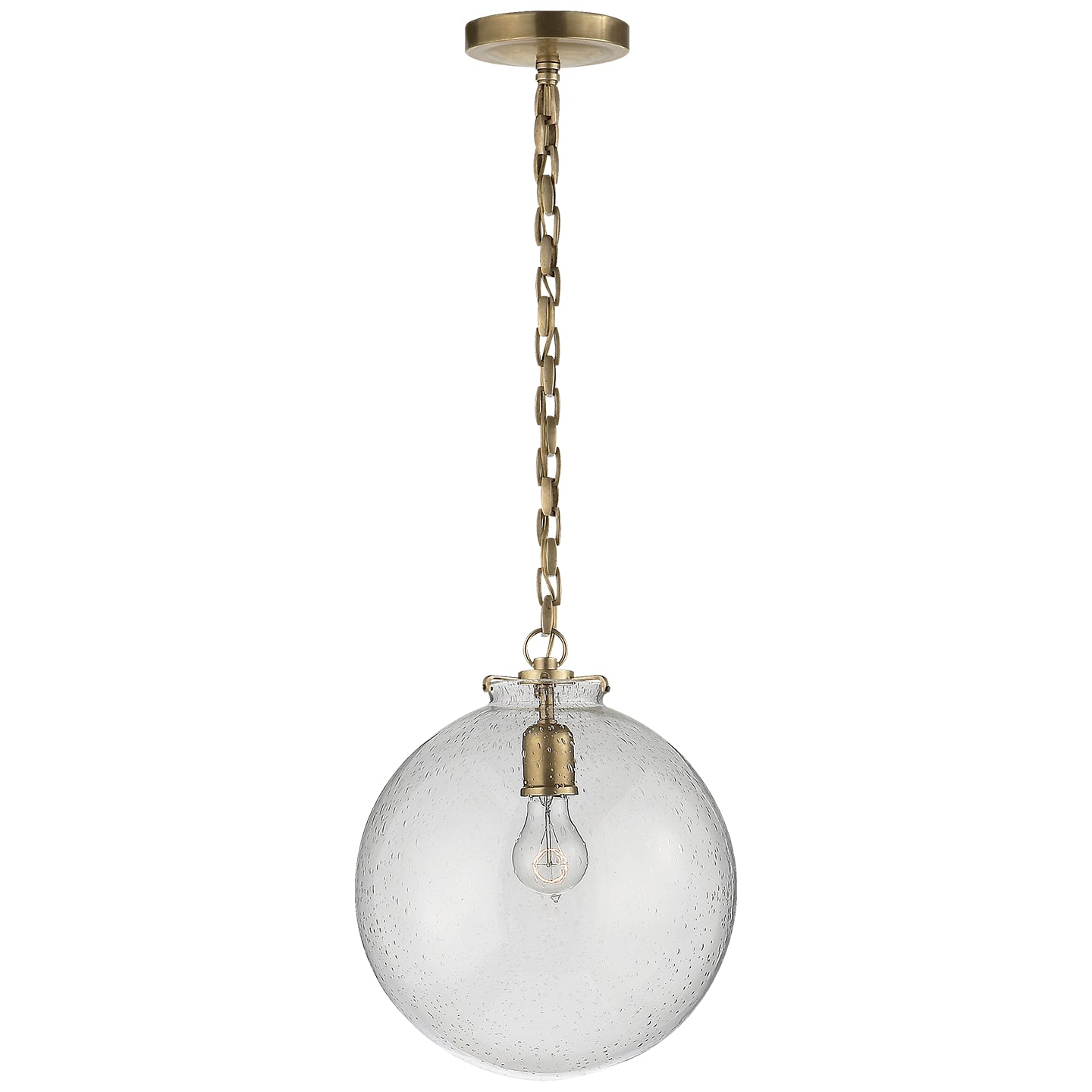 Visual Comfort Signature - TOB 5226HAB/G4-SG - One Light Pendant - Katie Globe - Hand-Rubbed Antique Brass