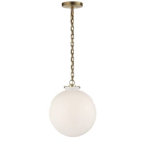 Visual Comfort Signature - TOB 5226HAB/G4-WG - One Light Pendant - Katie Globe - Hand-Rubbed Antique Brass