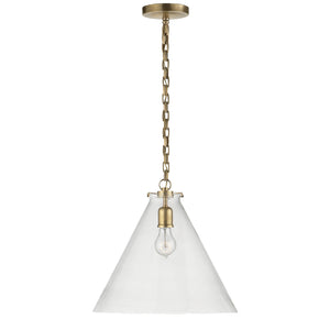Visual Comfort Signature - TOB 5226HAB/G6-CG - One Light Pendant - Katie Conical - Hand-Rubbed Antique Brass