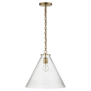 Visual Comfort Signature - TOB 5226HAB/G6-SG - One Light Pendant - Katie Conical - Hand-Rubbed Antique Brass