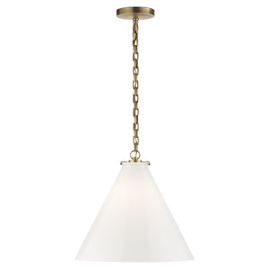 Visual Comfort Signature - TOB 5226HAB/G6-WG - One Light Pendant - Katie Conical - Hand-Rubbed Antique Brass
