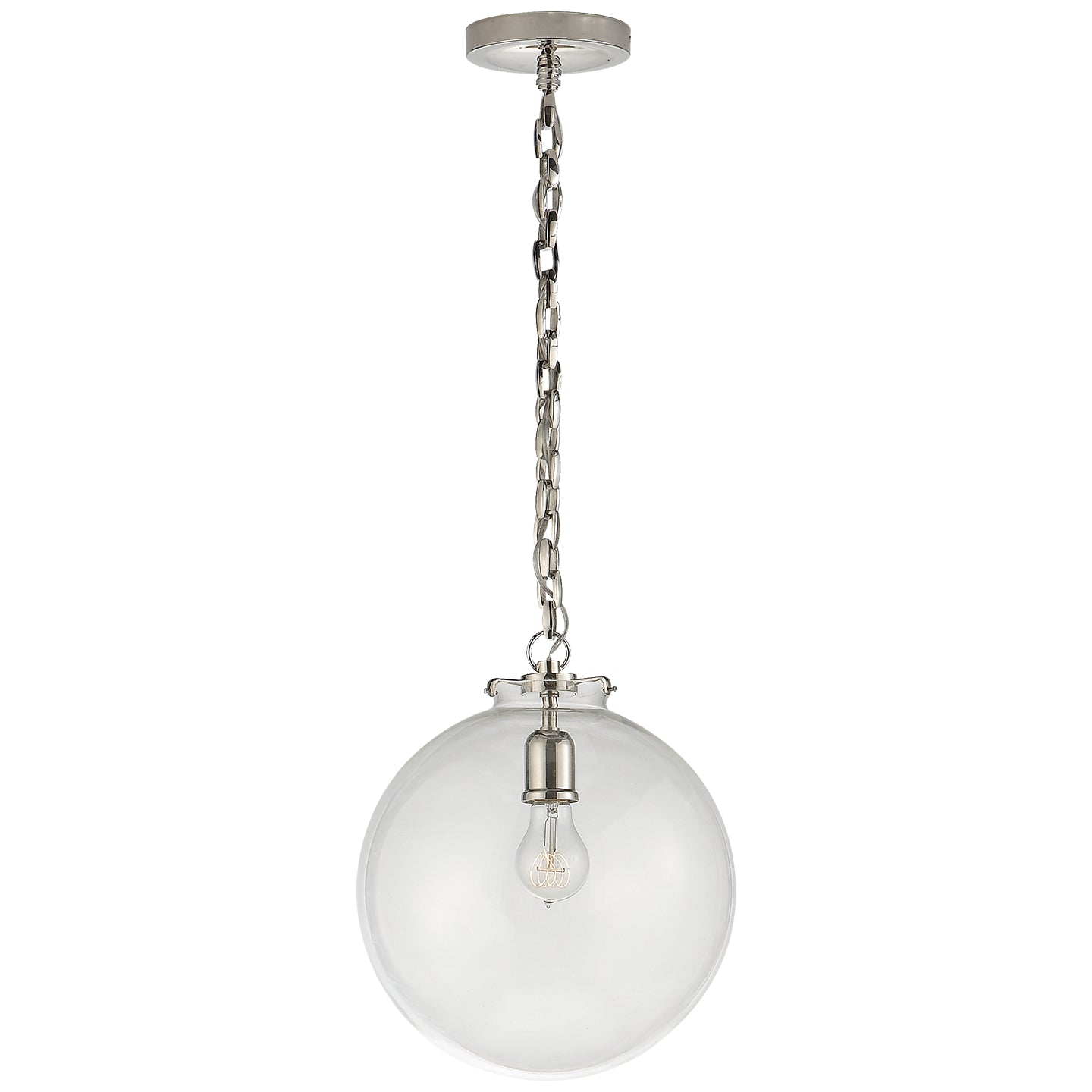 Visual Comfort Signature - TOB 5226PN/G4-CG - One Light Pendant - Katie Globe - Polished Nickel