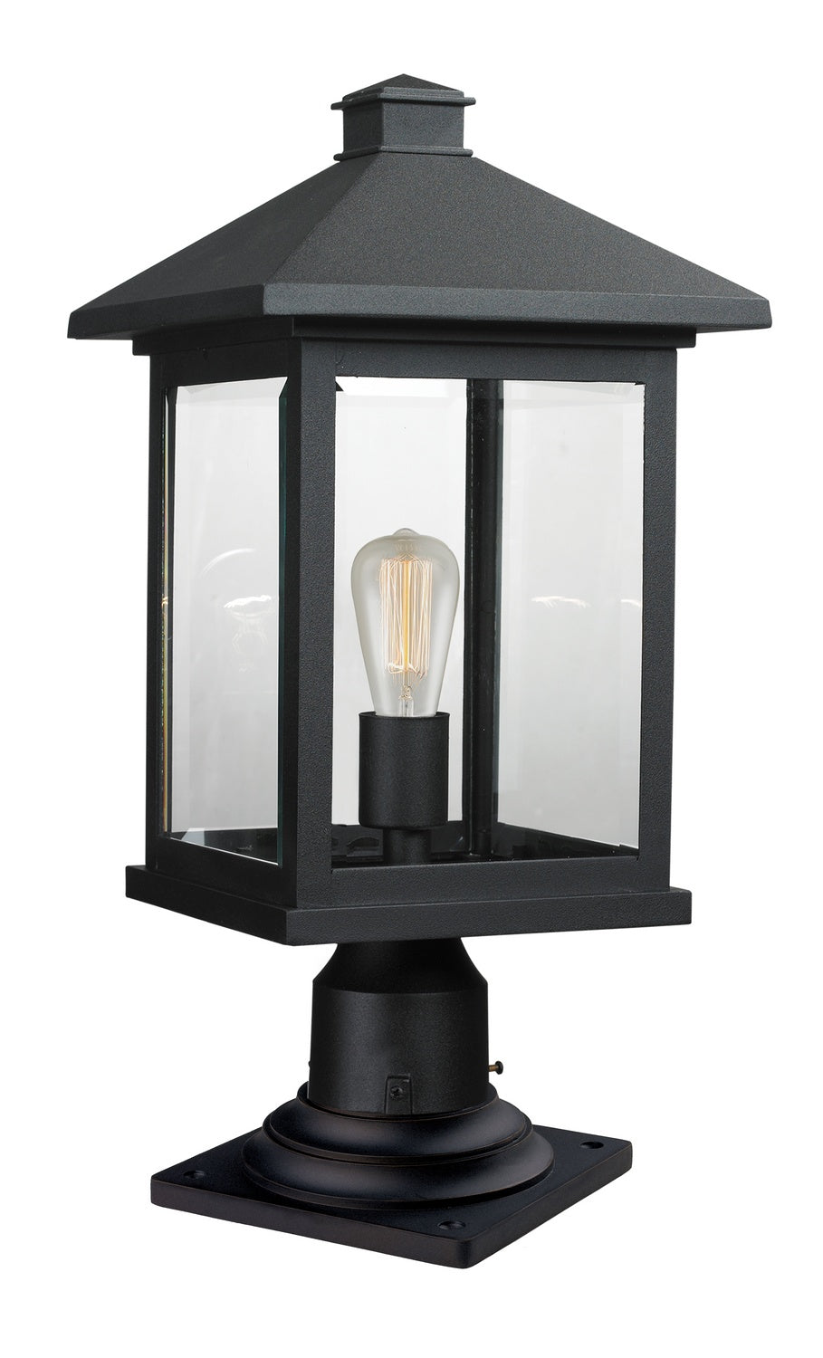 Z-Lite - 531PHBR-533PM-BK - One Light Outdoor Pier Mounted Fixture - Portland - Black