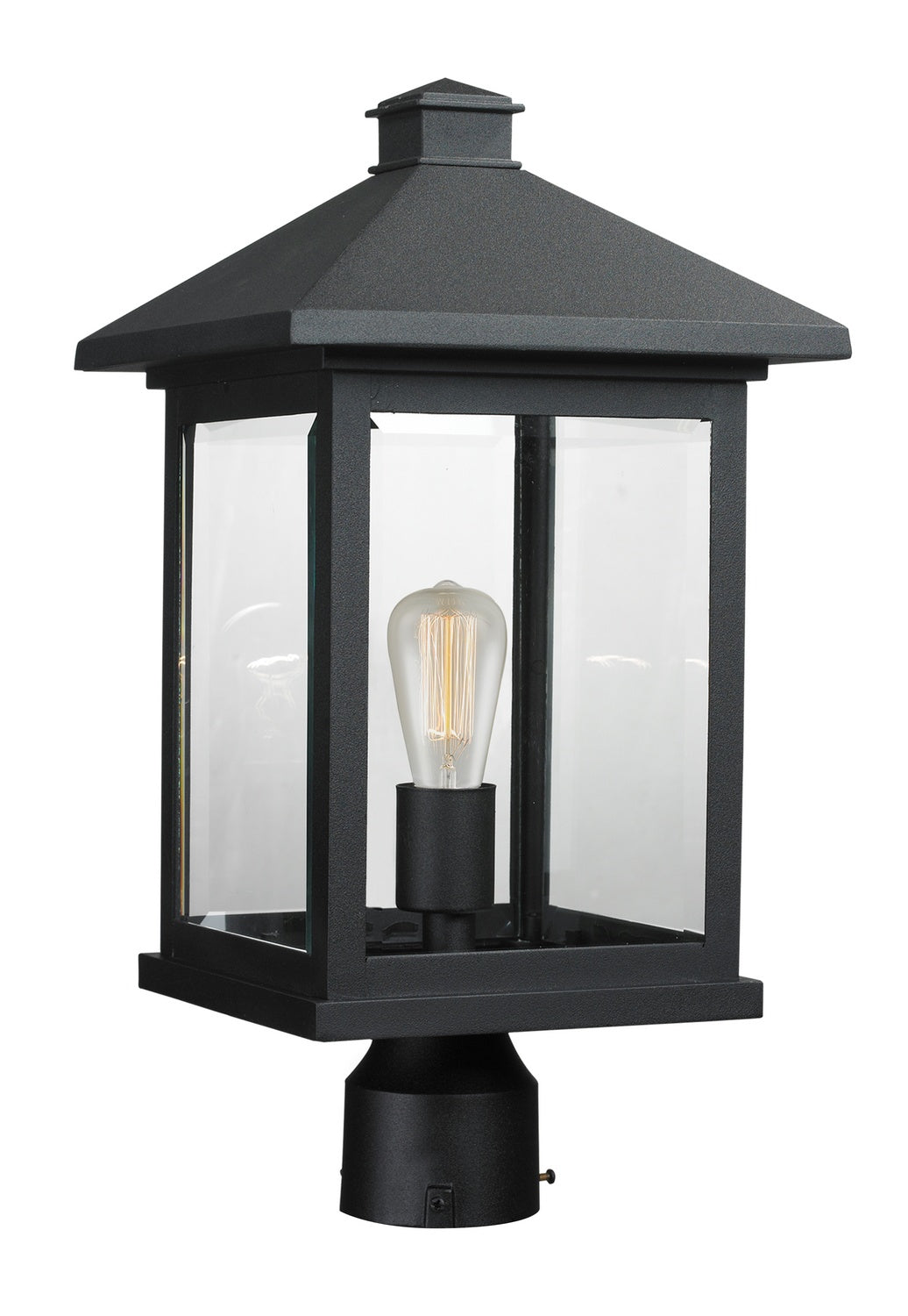 Z-Lite - 531PHBR-BK - One Light Outdoor Post Mount Fixture - Portland - Black