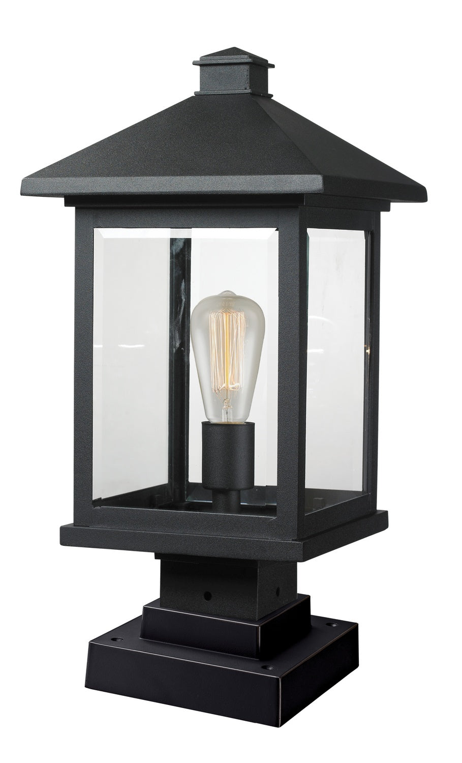 Z-Lite - 531PHBS-SQPM-BK - One Light Outdoor Pier Mount - Portland - Black