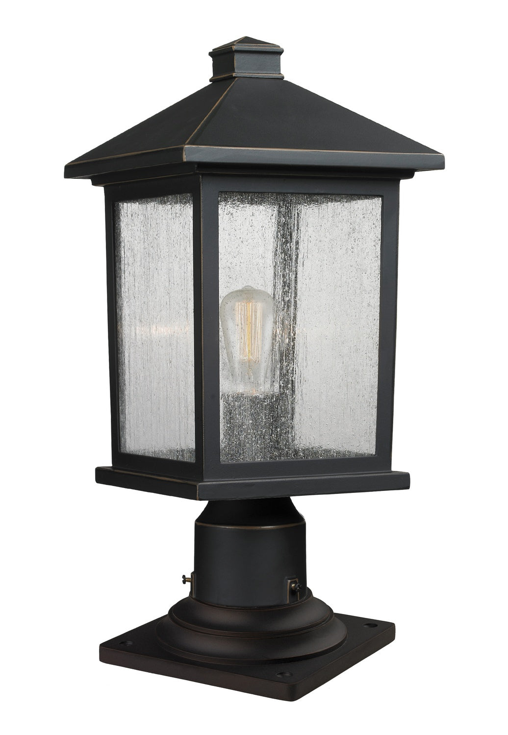 Z-Lite - 531PHMR-533PM-ORB - One Light Outdoor Pier Mount - Portland - Oil Rubbed Bronze