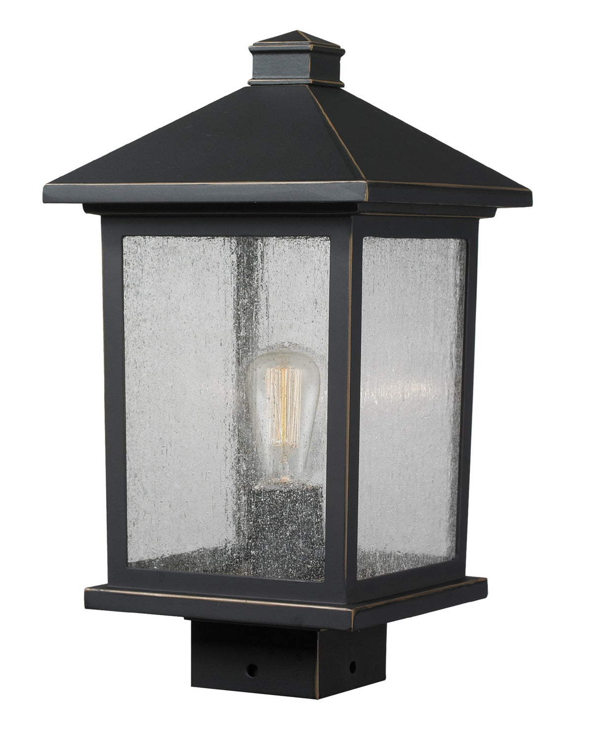 Z-Lite - 531PHMS-ORB - One Light Outdoor Post Mount Fixture - Portland - Oil Rubbed Bronze