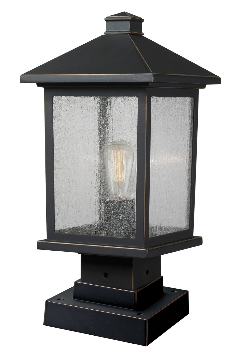 Z-Lite - 531PHMS-SQPM-ORB - One Light Outdoor Pier Mount - Portland - Oil Rubbed Bronze