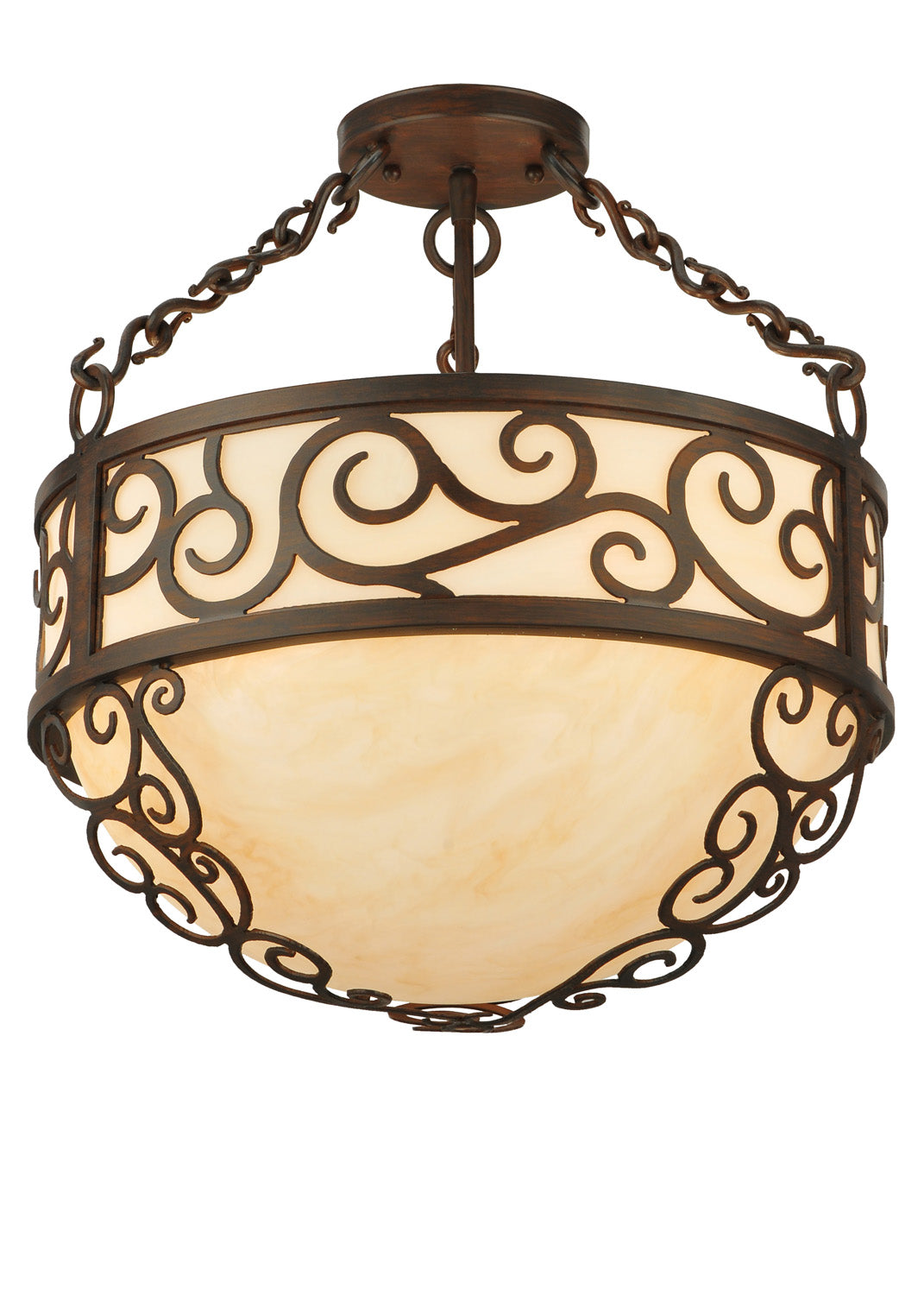 Meyda Tiffany - 127253 - Three Light Pendant - Lilliana - Rustic Iron