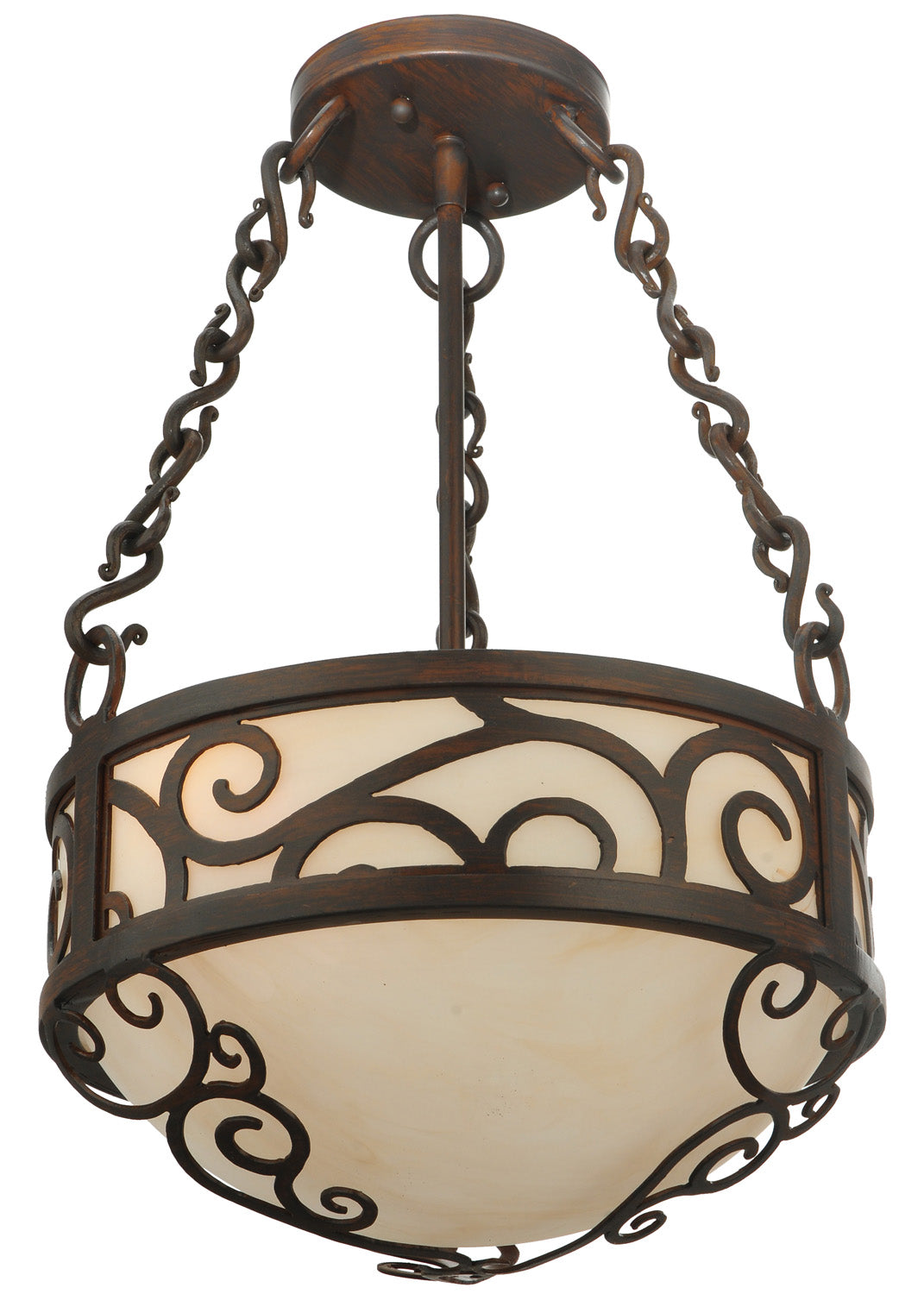 Meyda Tiffany - 127257 - Three Light Pendant - Lilliana - Rustic Iron