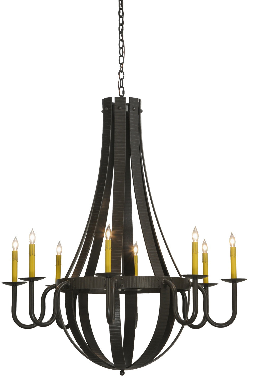 Meyda Tiffany - 127509 - Eight Light Chandelier - Barrel Stave - Timeless Bronze