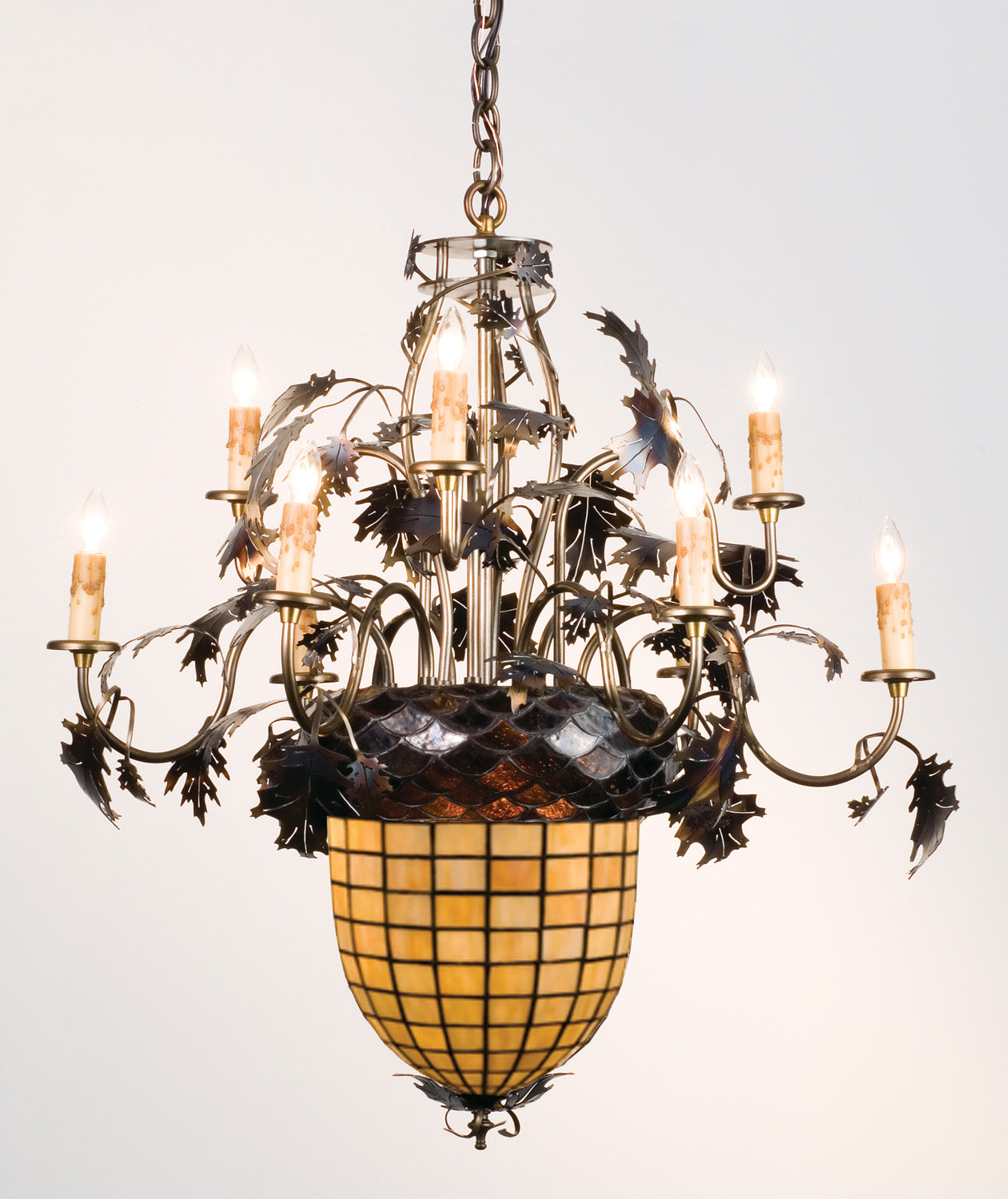 Meyda Tiffany - 12753 - 11 Light Chandelier - Greenbriar Oak - Antique Copper