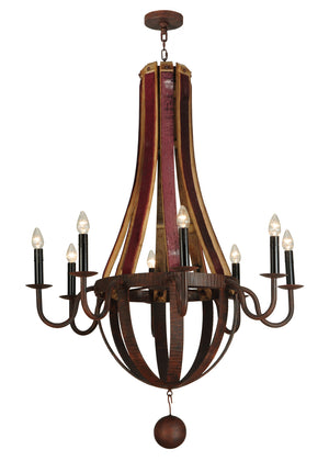 Meyda Tiffany - 127589 - Eight Light Chandelier - Barrel Stave - Rusty Nail