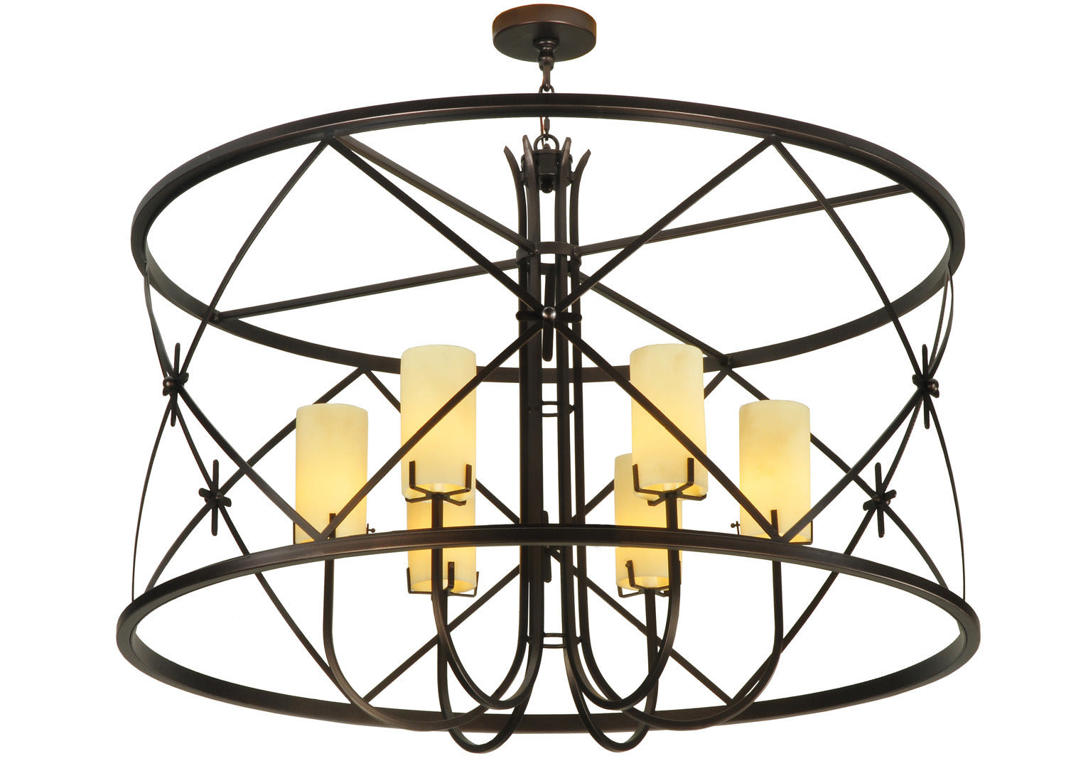 Meyda Tiffany - 128923 - Six Light Chandelier - Penelope - Mahogany Bronze