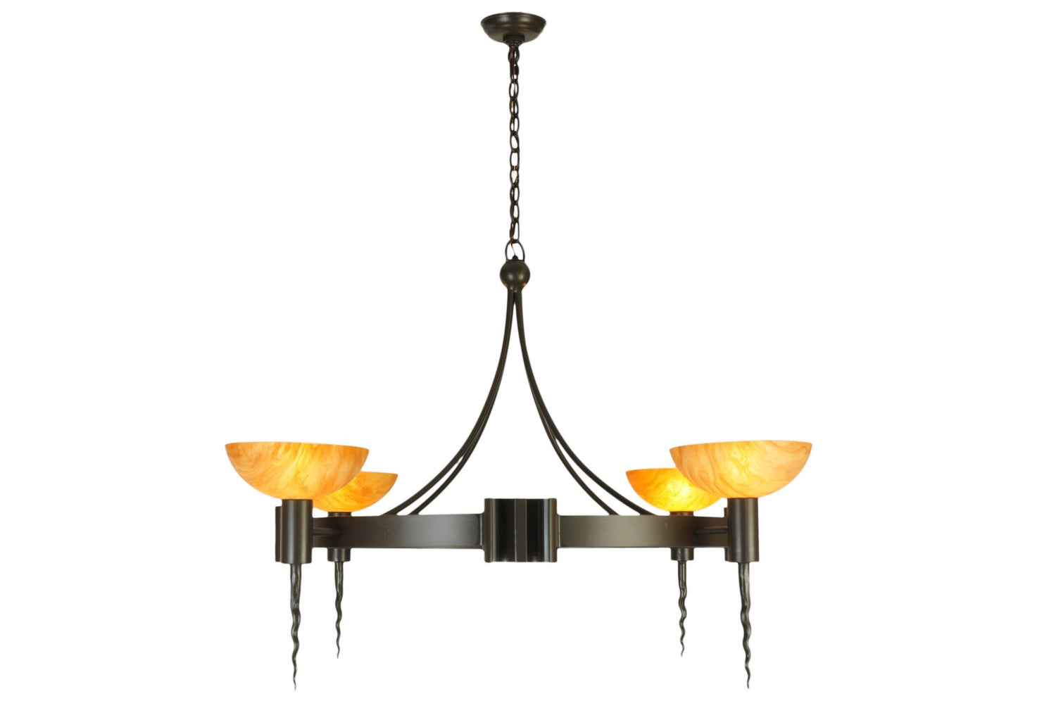 Meyda Tiffany - 130163 - Four Light Chandelier - Kuberic - Timeless Bronze