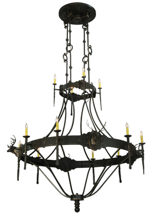 Meyda Tiffany - 130241 - 12 Light Chandelier - Stag - Timeless Bronze