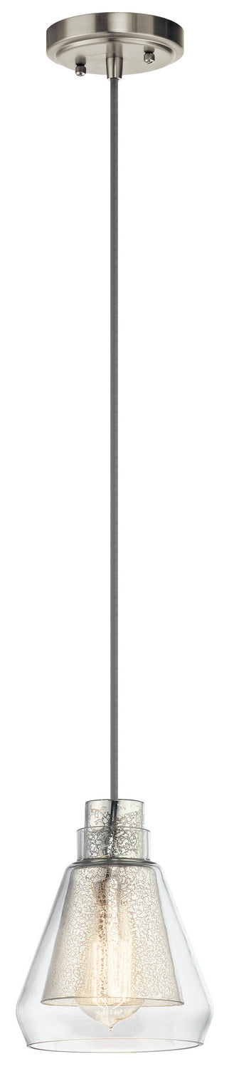 Kichler - 43624NI - One Light Mini Pendant - Evie - Brushed Nickel