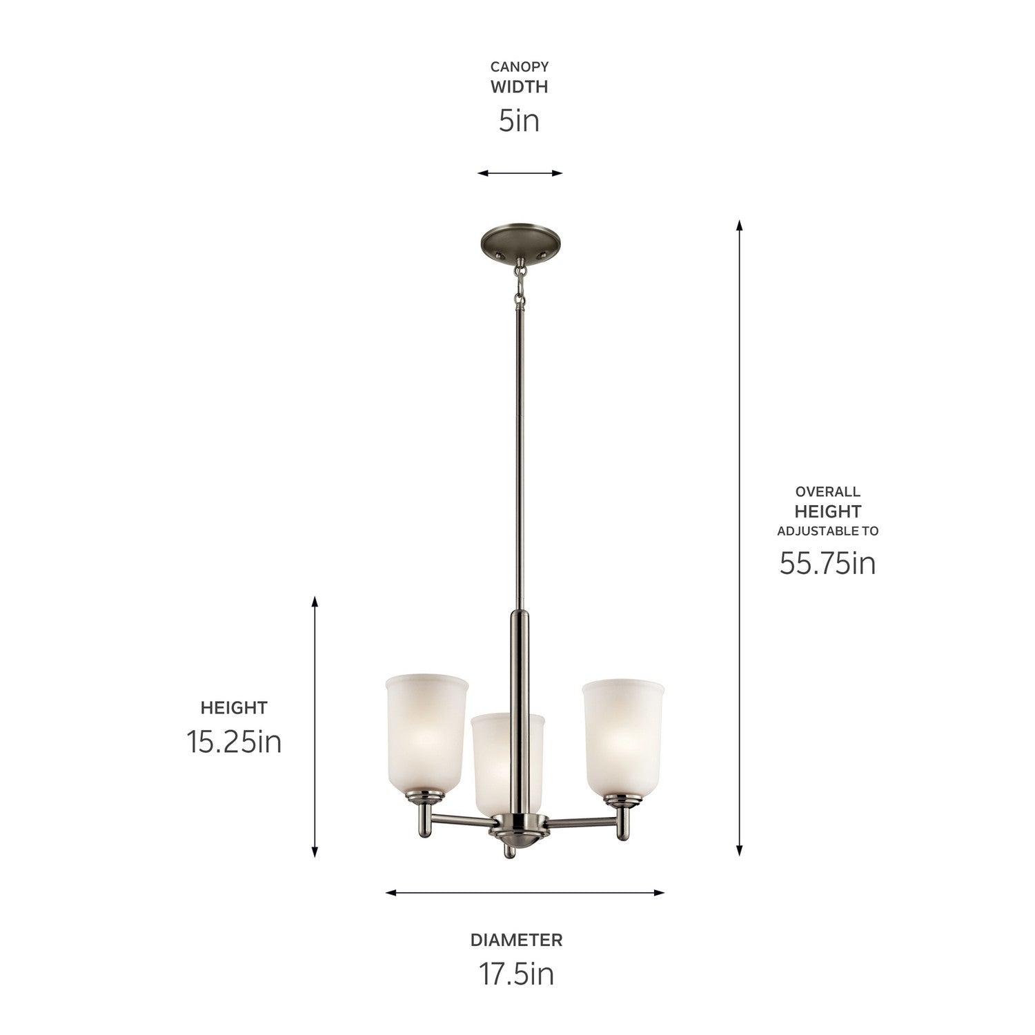 Kichler - 43670NI - Three Light Mini Chandelier - Shailene - Brushed Nickel