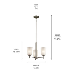 Kichler - 43670NI - Three Light Mini Chandelier - Shailene - Brushed Nickel