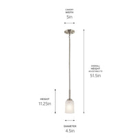 Kichler - 43674NI - One Light Mini Pendant - Shailene - Brushed Nickel