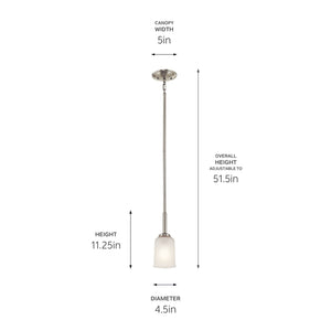 Kichler - 43674NI - One Light Mini Pendant - Shailene - Brushed Nickel