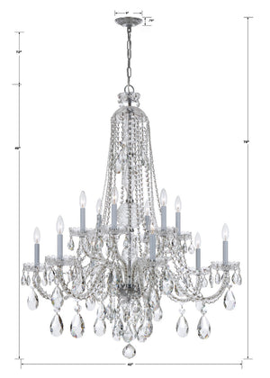 Crystorama - 1114-CH-CL-MWP - 12 Light Chandelier - Traditional Crystal - Polished Chrome