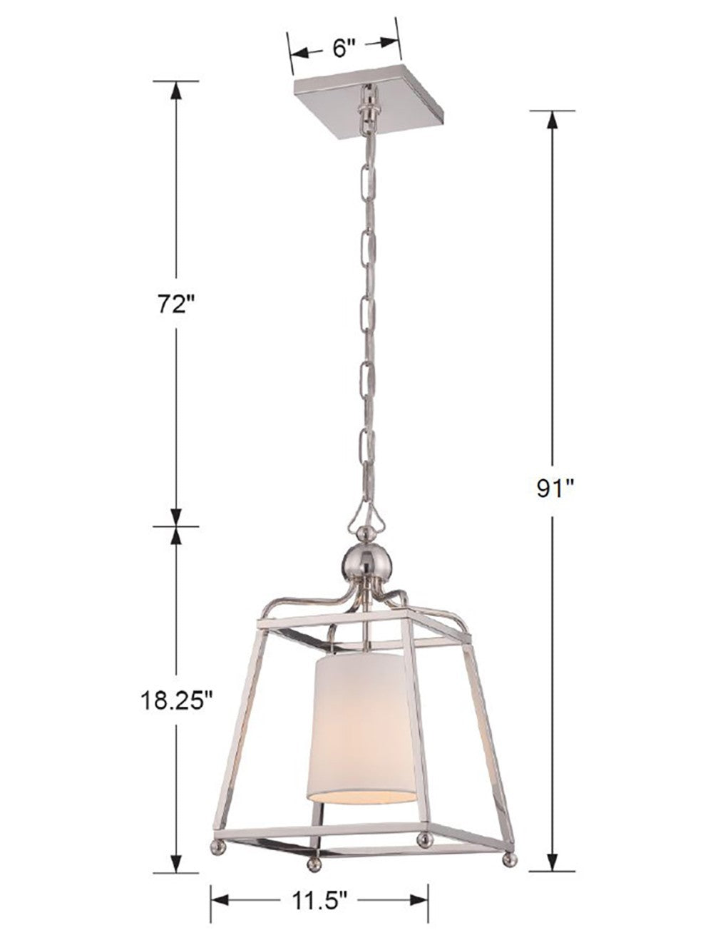 Crystorama - 2240-PN - One Light Pendant - Sylvan - Polished Nickel