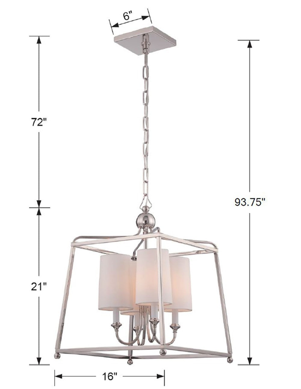 Crystorama - 2245-PN - Four Light Chandelier - Sylvan - Polished Nickel