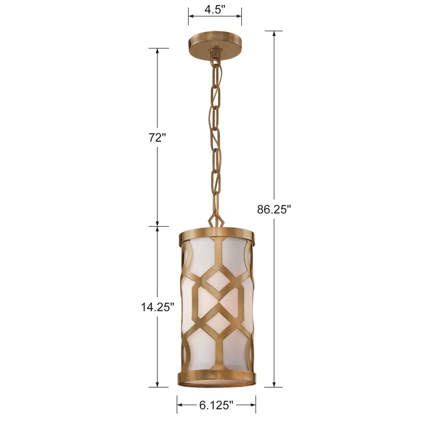 Crystorama - 2260-AG - One Light Pendant - Jennings - Aged Brass