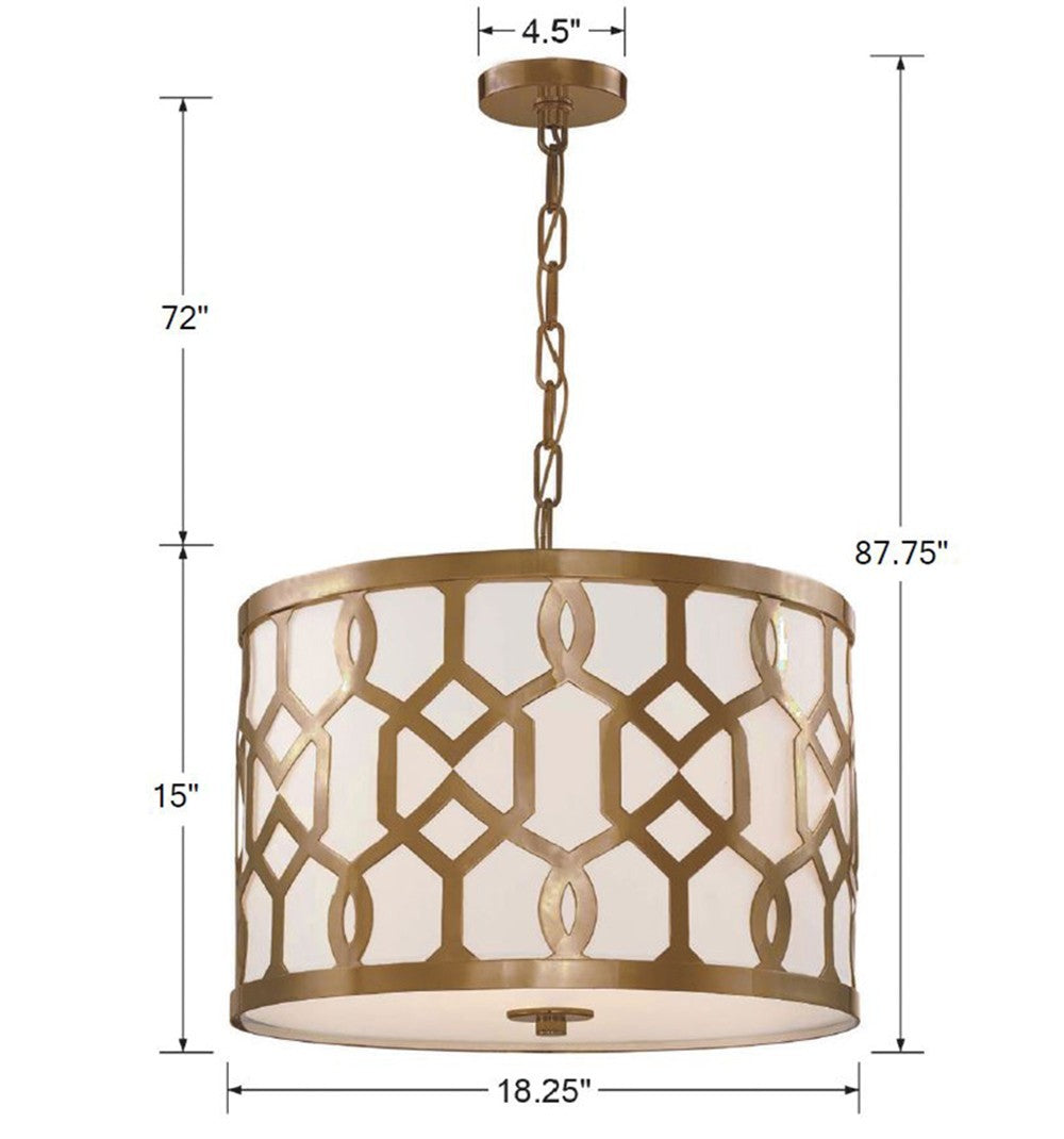 Crystorama - 2265-AG - Three Light Chandelier - Jennings - Aged Brass