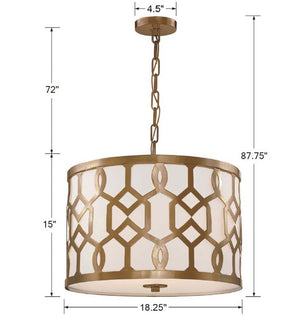 Crystorama - 2265-AG - Three Light Chandelier - Jennings - Aged Brass