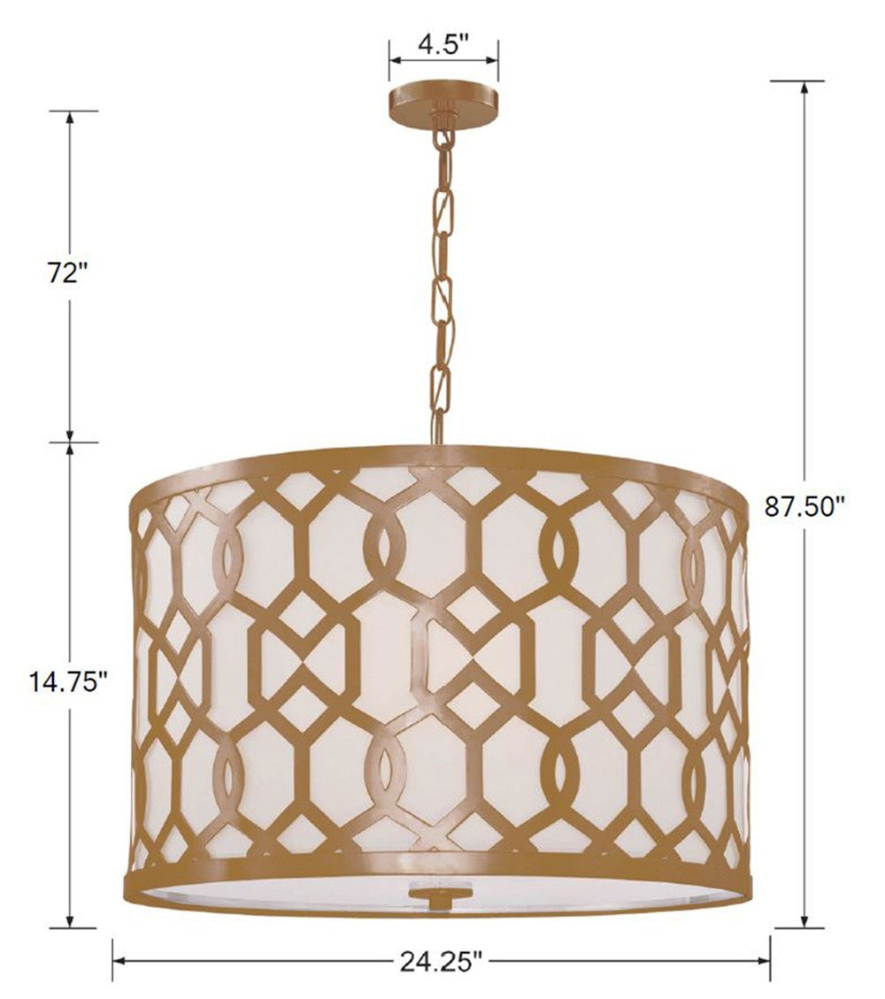 Crystorama - 2266-AG - Five Light Chandelier - Jennings - Aged Brass